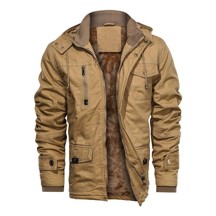 Men's Insulated Field Jacket with Teddy Lining, Windproof Canvas & Multiple Pockets Mune Fashion