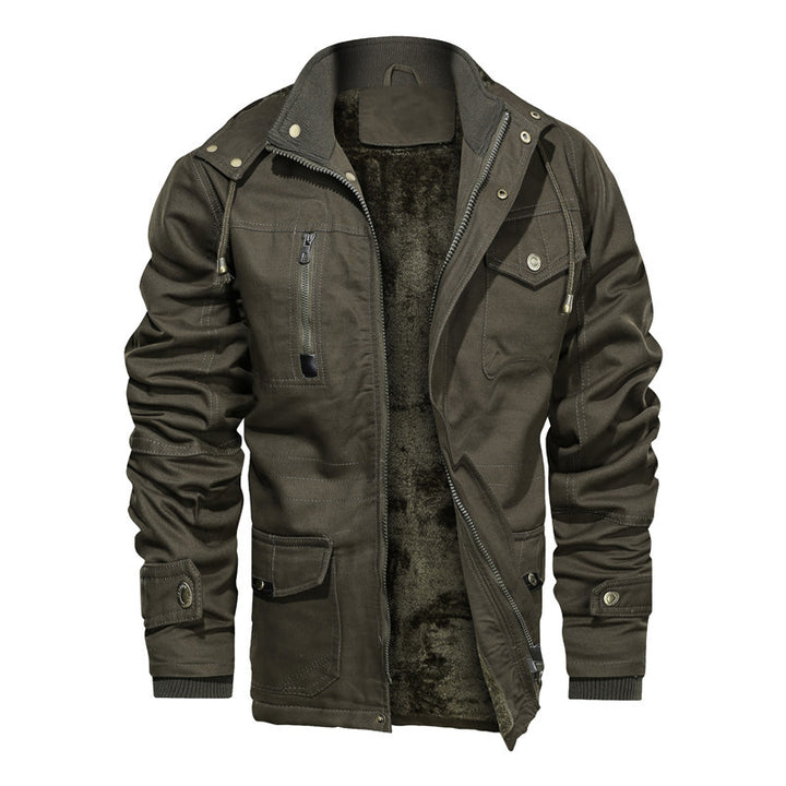 Men's Insulated Field Jacket with Teddy Lining, Windproof Canvas & Multiple Pockets Mune Fashion