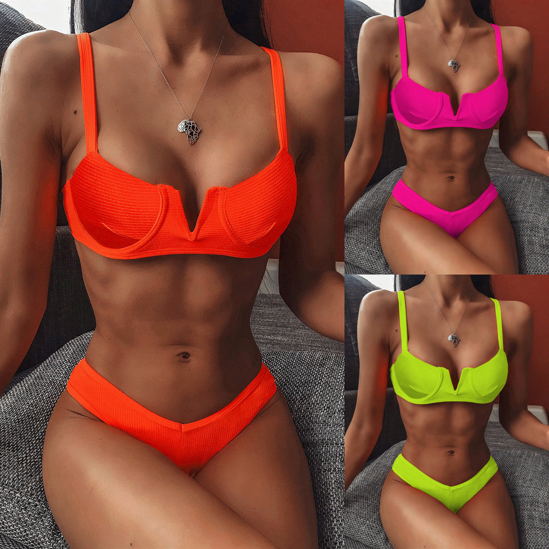 Women's Push-Up Bikini Set with Stylish Ribbed Design Mune Fashion