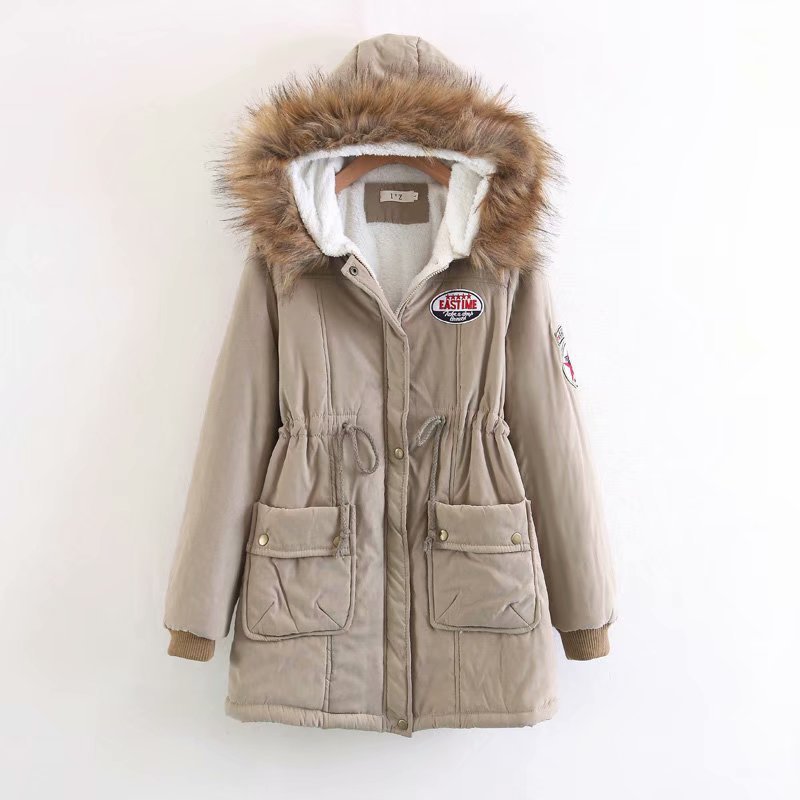 Women's Long Utility Parka with Teddy Lining, Hood with Faux Fur and Drawstring Mune Fashion