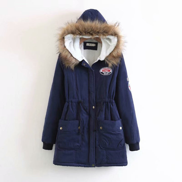 Women's Long Utility Parka with Teddy Lining, Hood with Faux Fur and Drawstring Mune Fashion