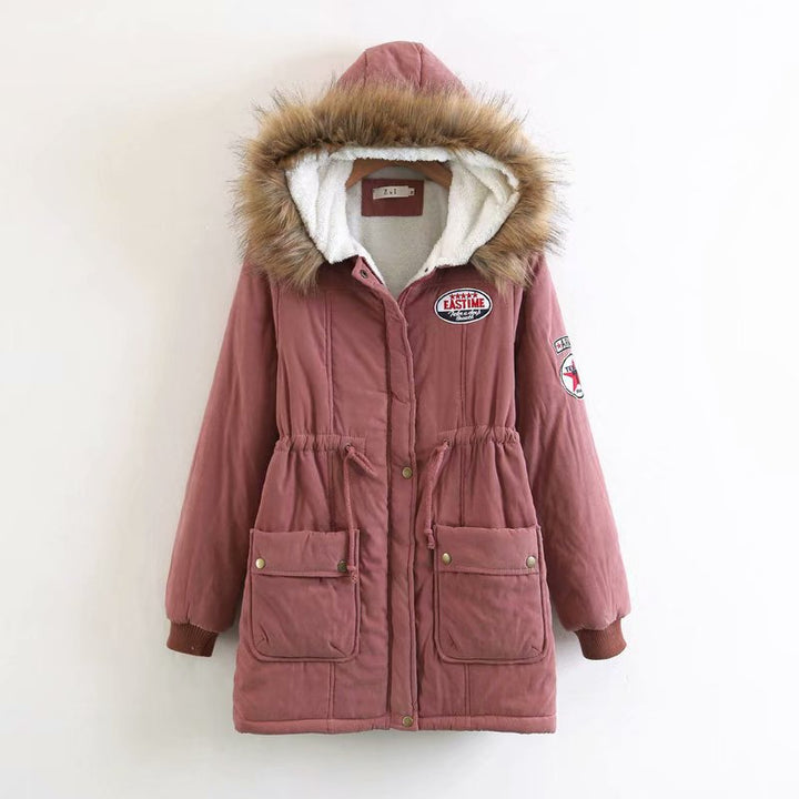 Women's Long Utility Parka with Teddy Lining, Hood with Faux Fur and Drawstring Mune Fashion