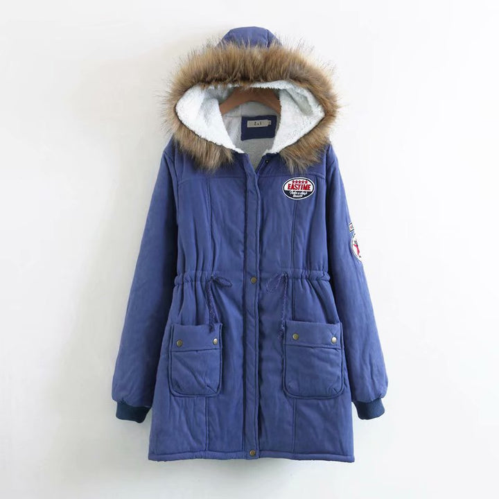 Women's Long Utility Parka with Teddy Lining, Hood with Faux Fur and Drawstring Mune Fashion