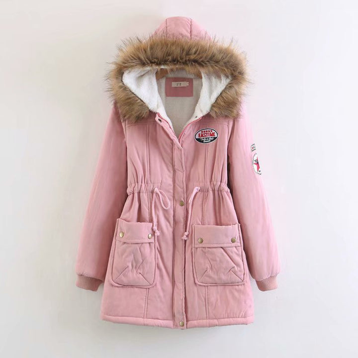 Women's Long Utility Parka with Teddy Lining, Hood with Faux Fur and Drawstring Mune Fashion