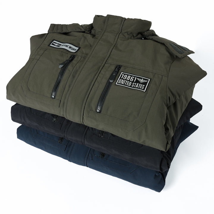 Men's winter parka with removable hood and faux fur trim Mune Fashion