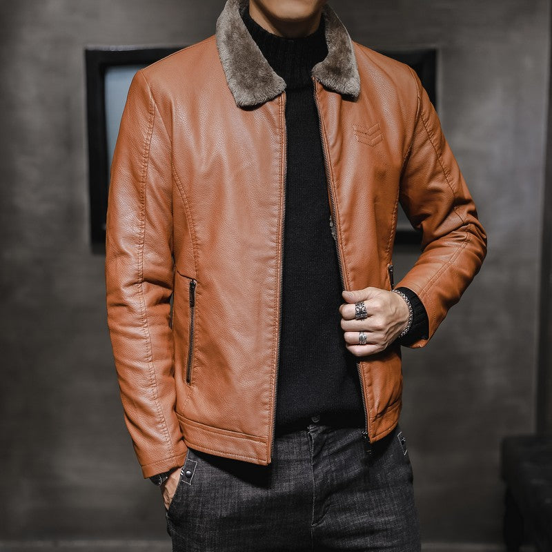 Men's Practical Leather Jacket Mune Fashion