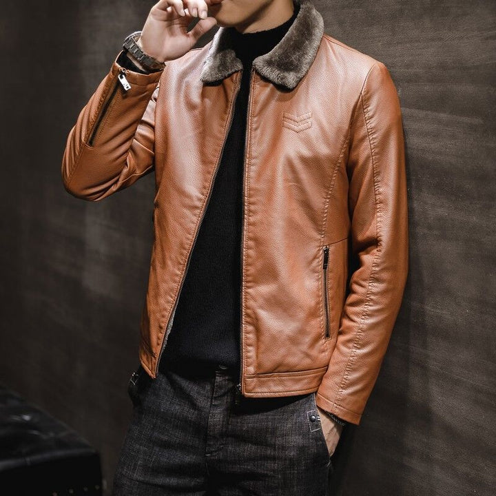 Men's Elegant Leather Jacket Mune Fashion