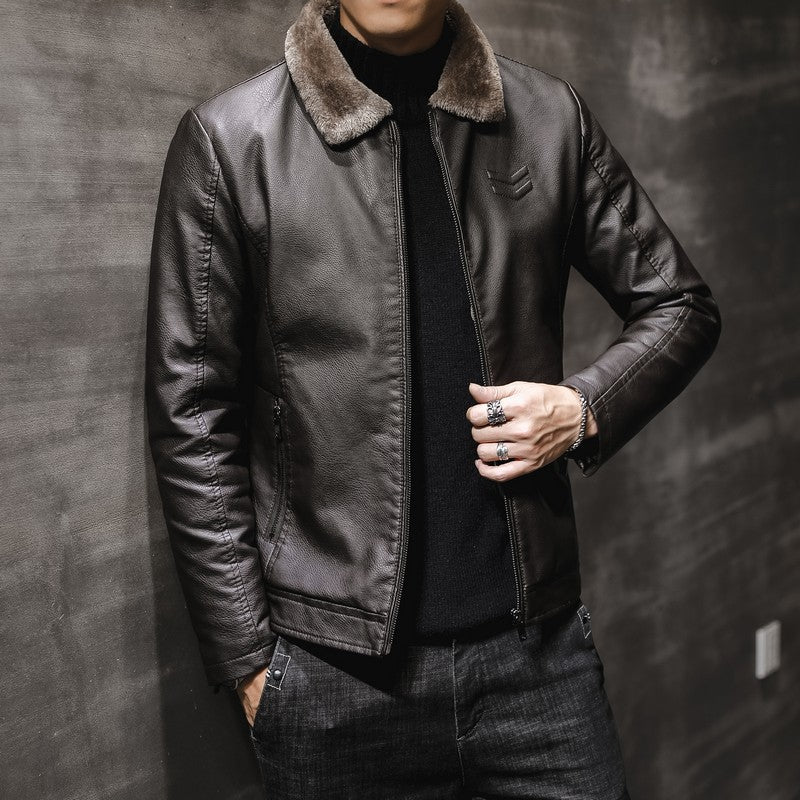 Men's Leather Jacket Mune Fashion