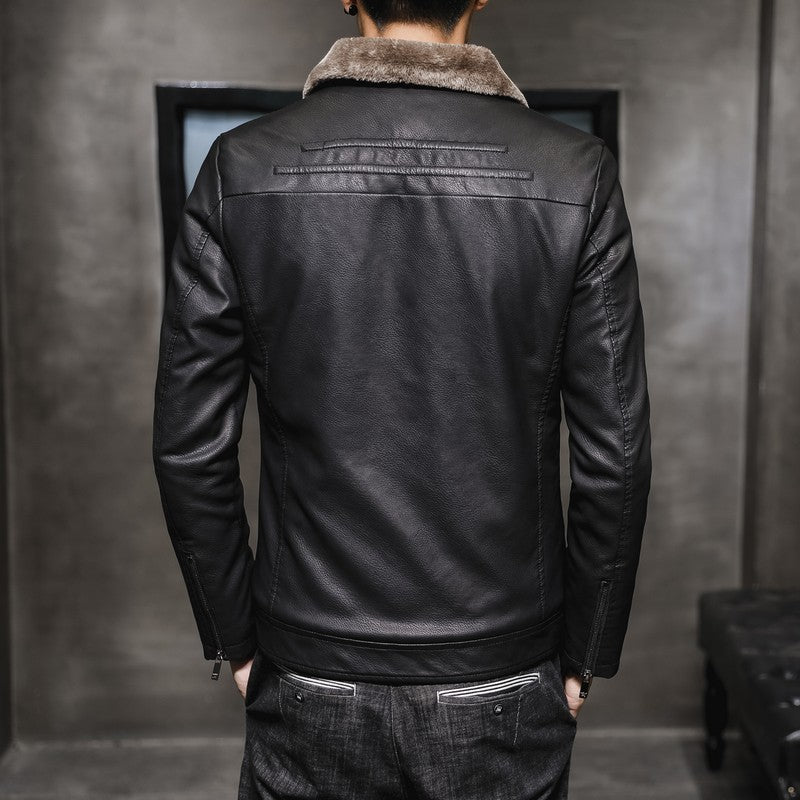 Men's Leather Jacket Mune Fashion