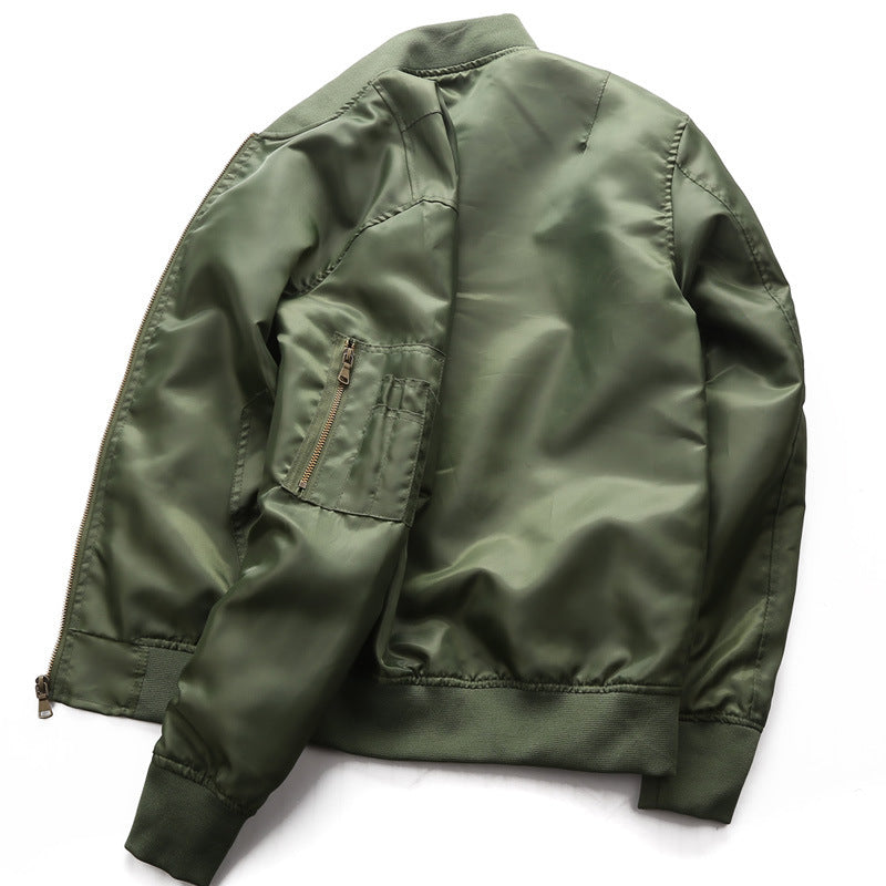 Men's military-inspired bomber jacket with arm pocket, ribbed cuffs & water-repellent nylon shell Mune Fashion