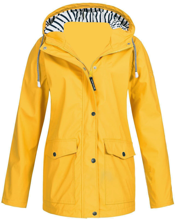 Women's waterproof parka with hood, drawstring and patch pockets Mune Fashion