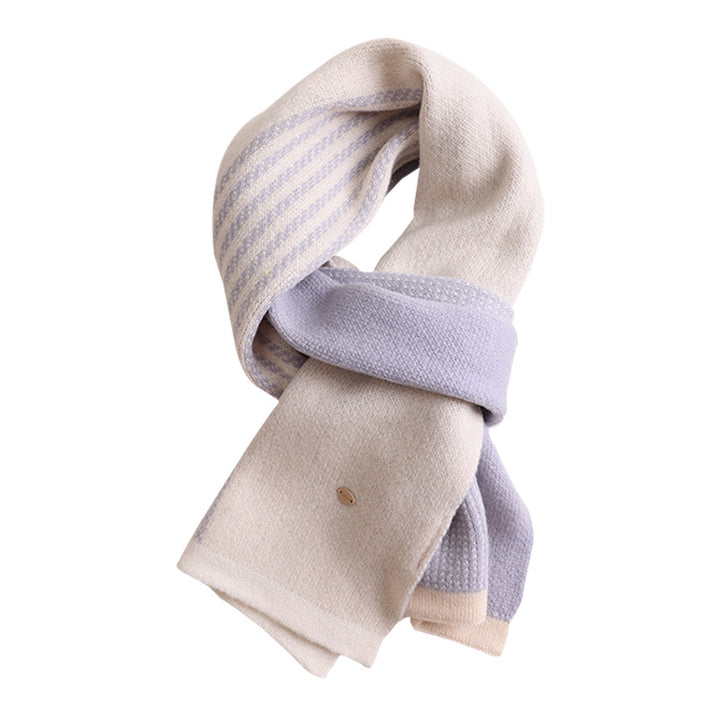 Merino wool scarf in Japanese style, two-tone