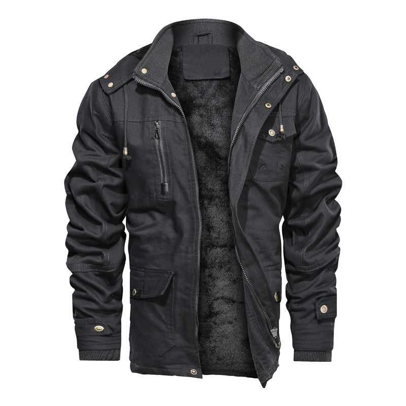Men's Insulated Field Jacket with Teddy Lining, Windproof Canvas & Multiple Pockets Mune Fashion