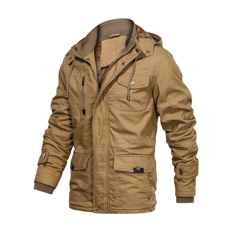 Men's Insulated Field Jacket with Teddy Lining, Windproof Canvas & Multiple Pockets Mune Fashion