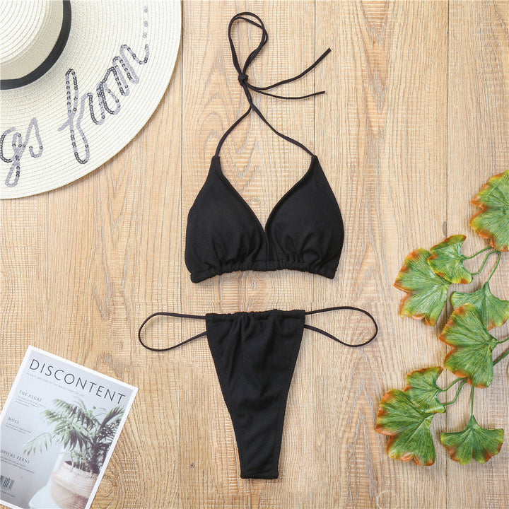 Women's triangle bikini set with fashionable ties Mune Fashion