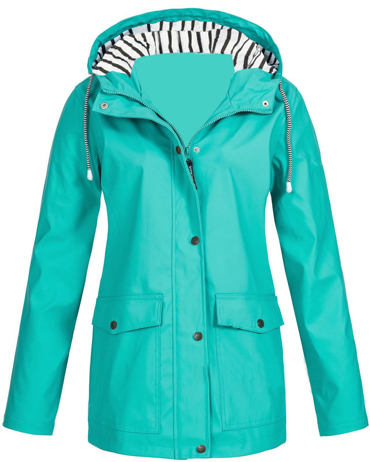 Women's waterproof parka with hood, drawstring and patch pockets Mune Fashion