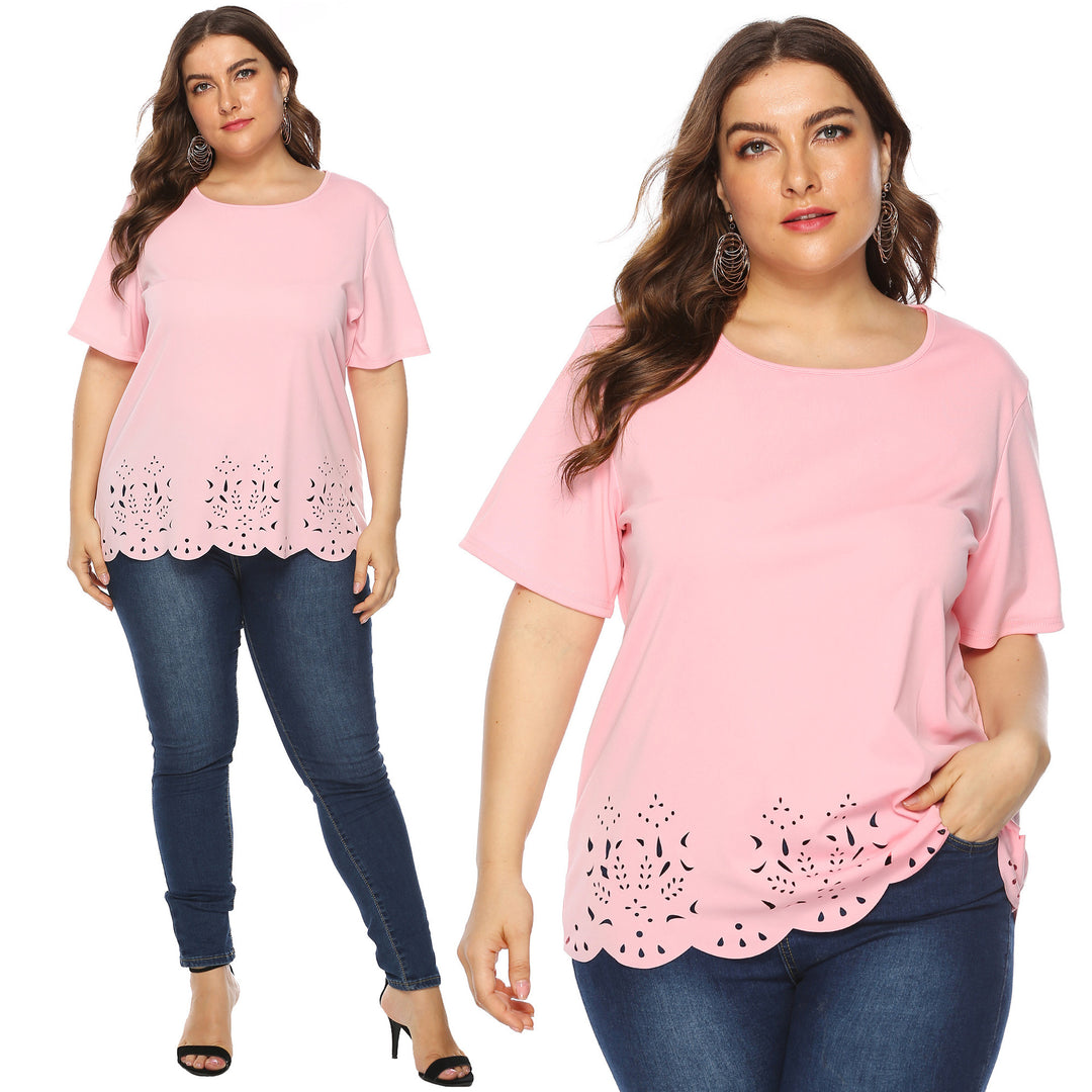 Women's stylish T-shirt with delicate hole pattern Mune Fashion
