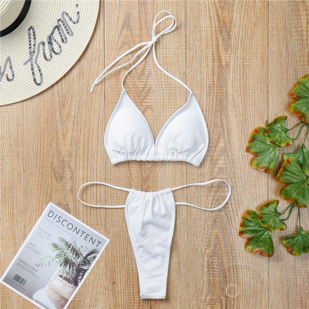 Women's triangle bikini set with fashionable ties Mune Fashion