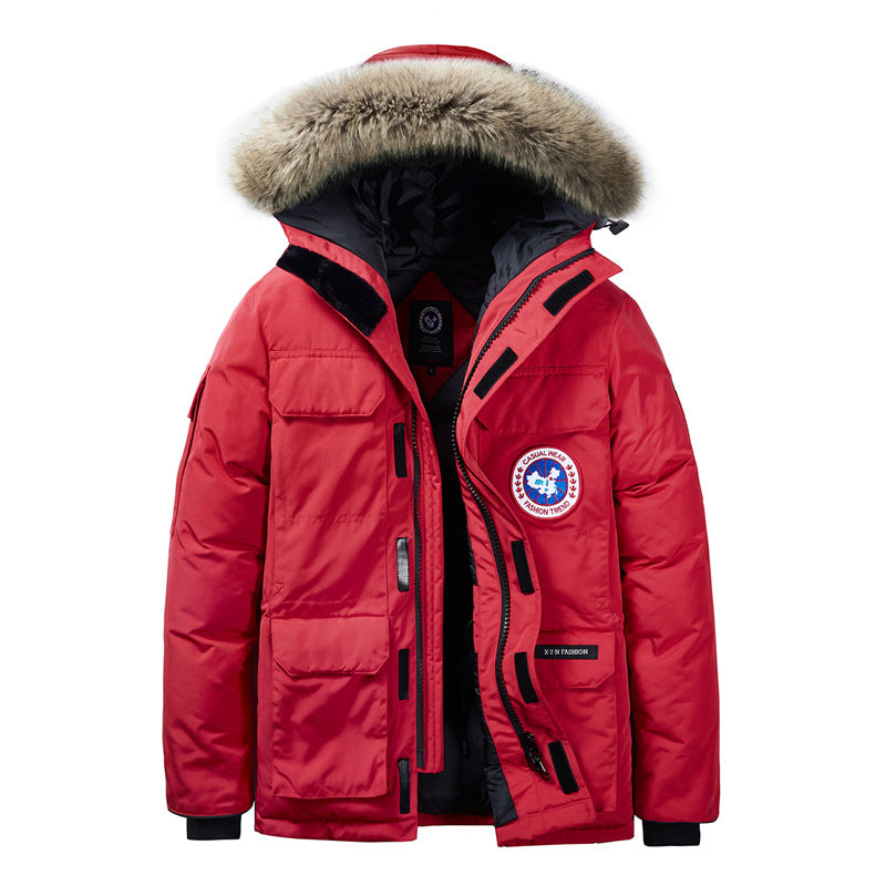 Men's Quilted Winter Parka with Faux Fur Hood and Multiple Pockets Mune Fashion