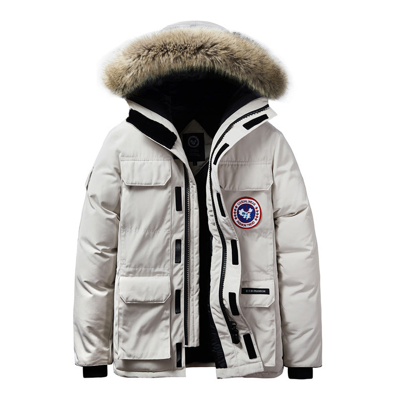 Men's Thermal Parka with Hood and Removable Fur Trim Mune Fashion