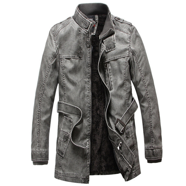 Men's Thermal Denim Parka with Sherpa Lining, High Collar and Multifunctional Pockets Mune Fashion