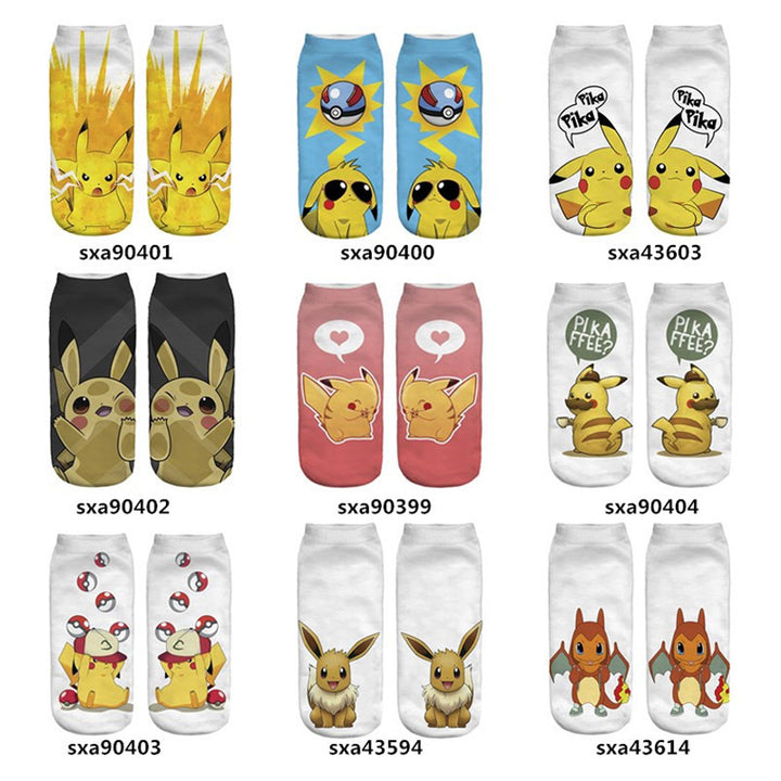 Unisex Low Ankle Socks with Cartoon Monster Face and Soft Cotton Blend Mune Fashion
