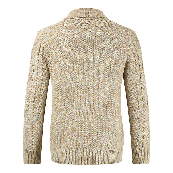 Men's knitted cardigan with cable pattern and shawl collar Mune Fashion