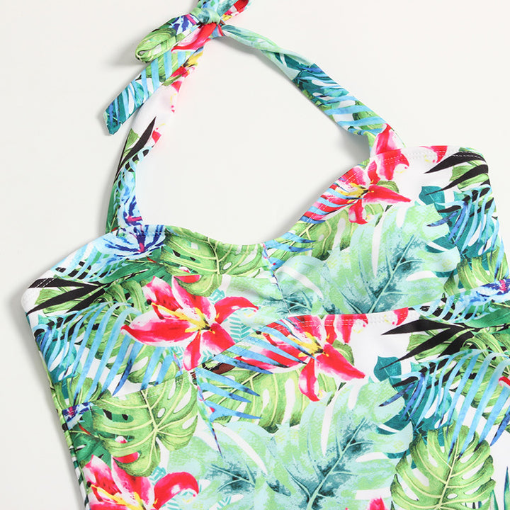 Women's Swimwear One-Piece with Cute Tropical Pattern Mune Fashion