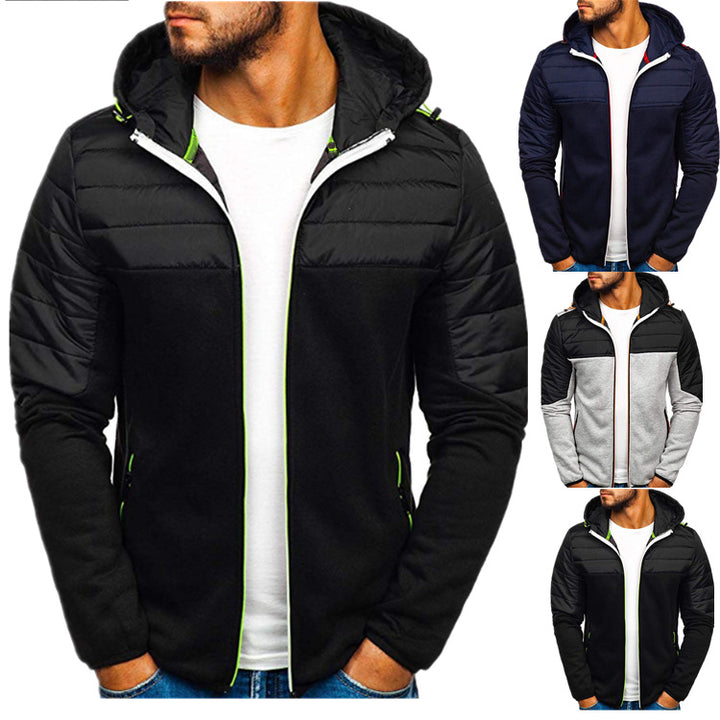 Men's padded hooded zip cardigan with padded shoulder section and zip pockets Mune Fashion