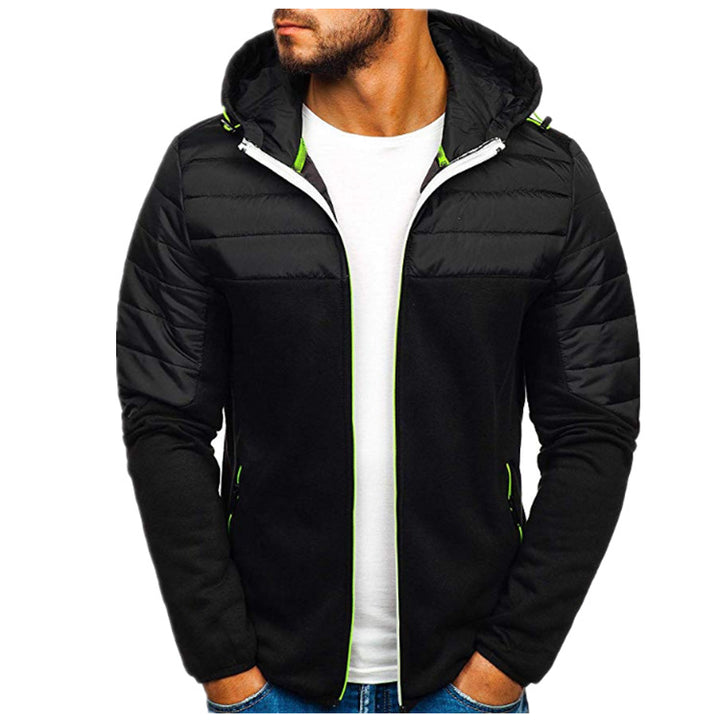 Men's padded hooded zip cardigan with padded shoulder section and zip pockets Mune Fashion