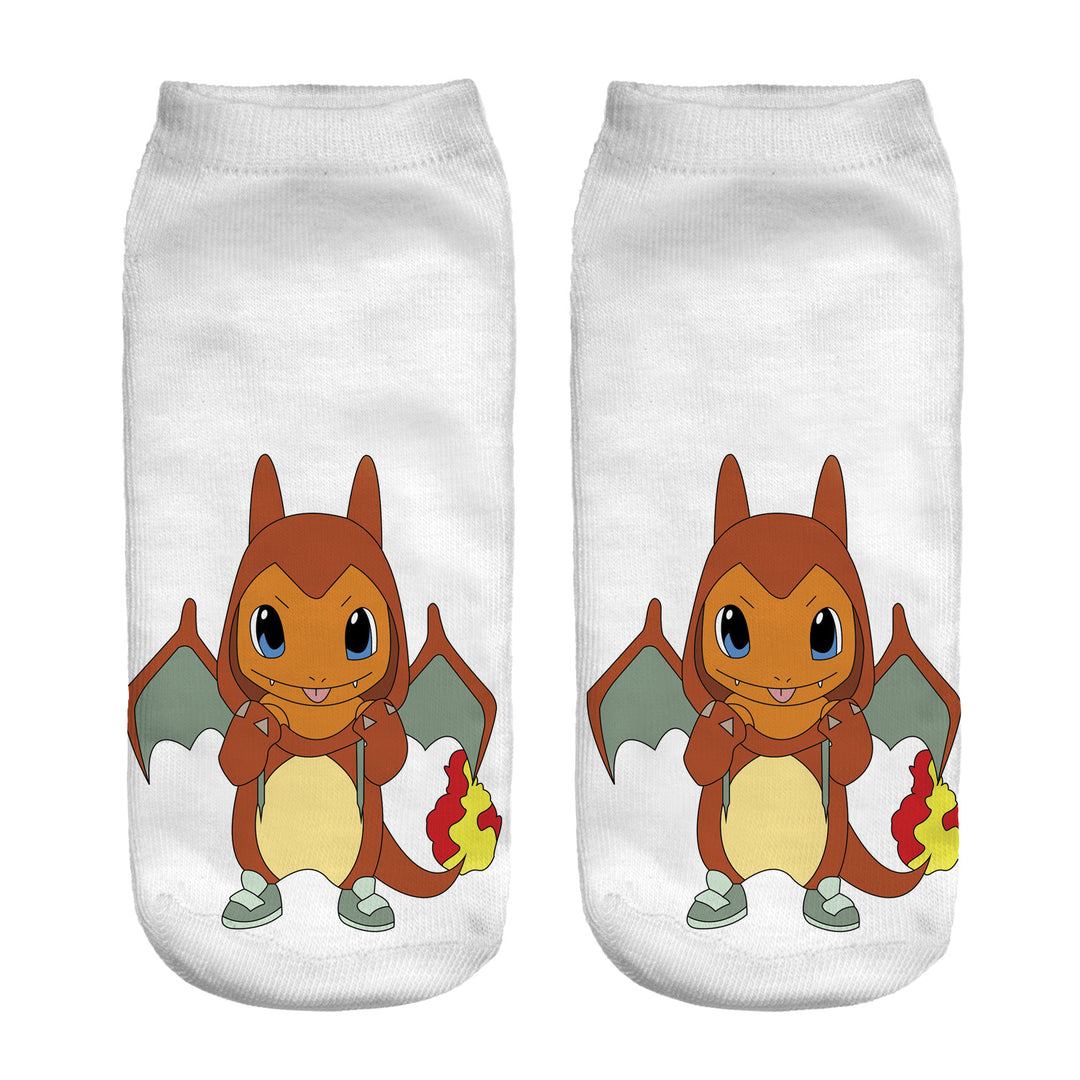 Unisex Low Ankle Socks with Cartoon Monster Face and Soft Cotton Blend Mune Fashion