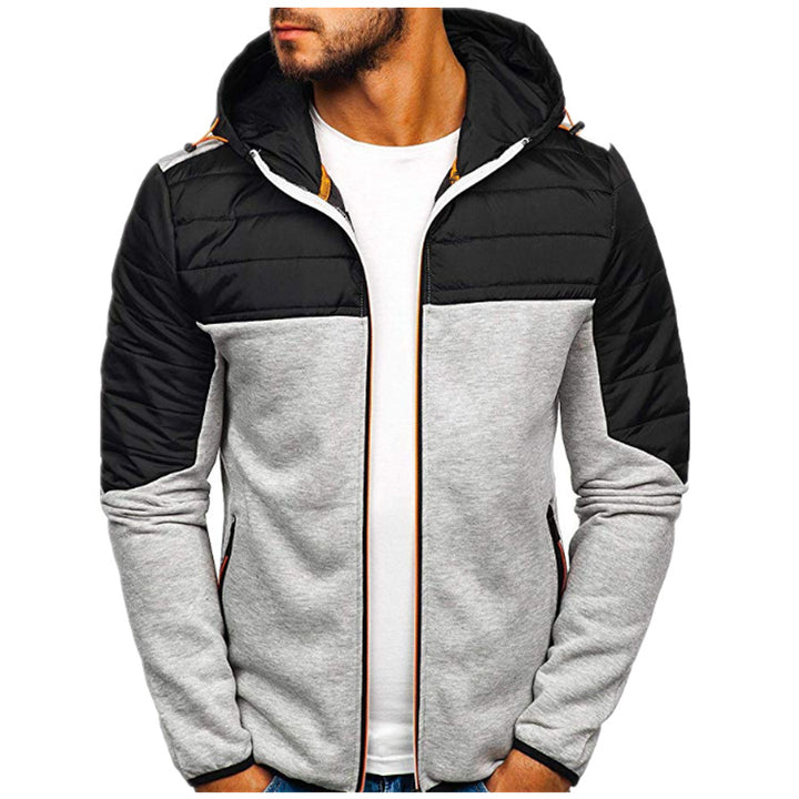 Men's padded hooded zip cardigan with padded shoulder section and zip pockets Mune Fashion