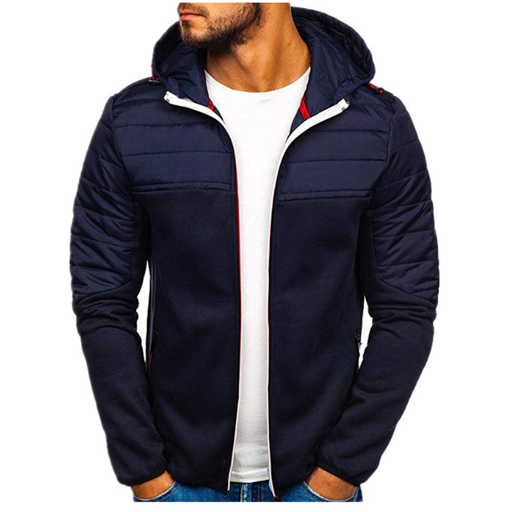 Men's padded hooded zip cardigan with padded shoulder section and zip pockets Mune Fashion