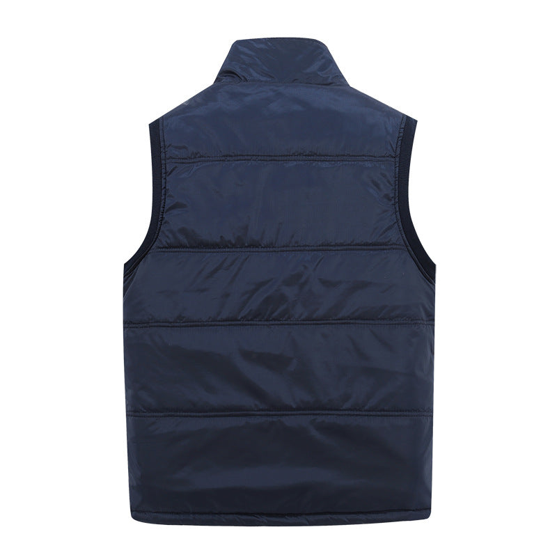 Men's Padded Quilted Vest with Teddy Lining, High Stand Collar and Multi-Pockets Mune Fashion