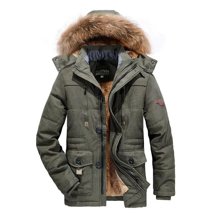 Men's winter parka with detachable fur collar Mune Fashion