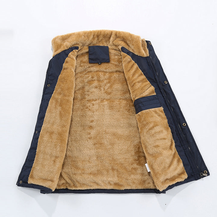 Men's Padded Quilted Vest with Teddy Lining, High Stand Collar and Multi-Pockets Mune Fashion