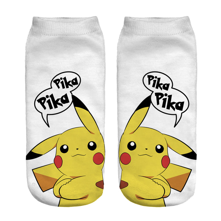 Unisex Low Ankle Socks with Cartoon Monster Face and Soft Cotton Blend Mune Fashion