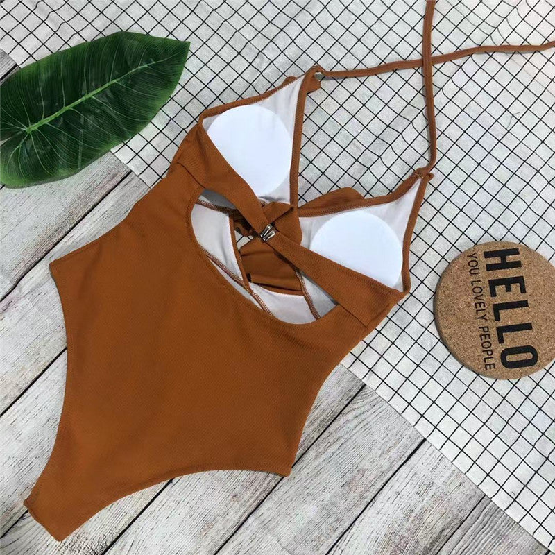 Women One-Sided Swimsuit with Flattering Ruffle Mune Fashion