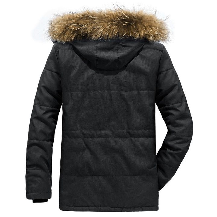Men's winter parka with detachable fur collar Mune Fashion