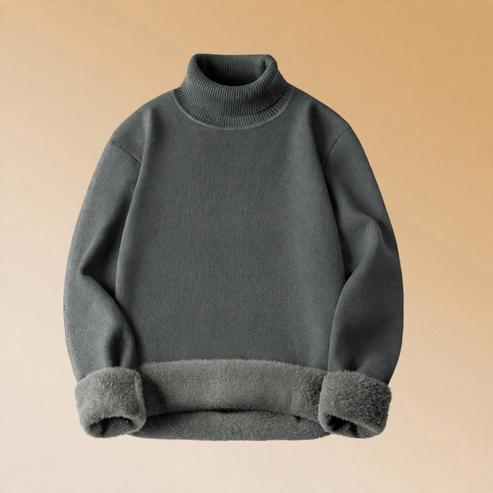 Men's turtleneck sweater, lined, modal blend, 350g