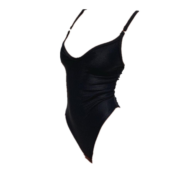 Ladies High-Cut One-Piece Swimsuit with Sophisticated V-Neck Mune Fashion