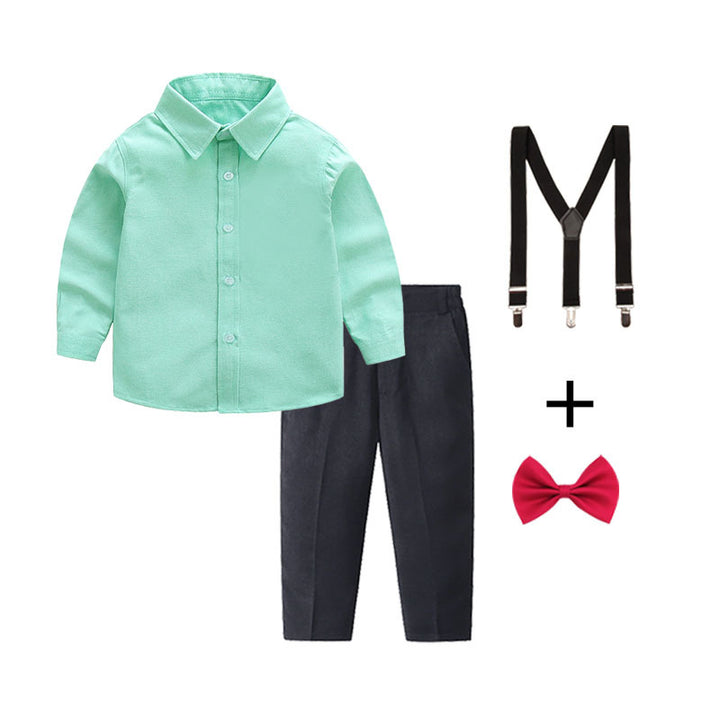 Women's elegant cotton shirt with stylish trousers and suspenders Mune Fashion
