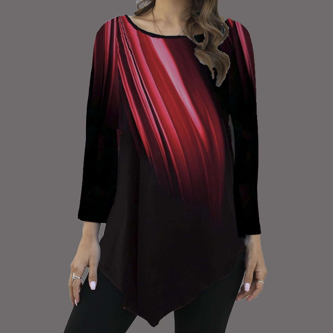 Women's asymmetrical tunic with pointed hem and abstract gradient print Mune Fashion