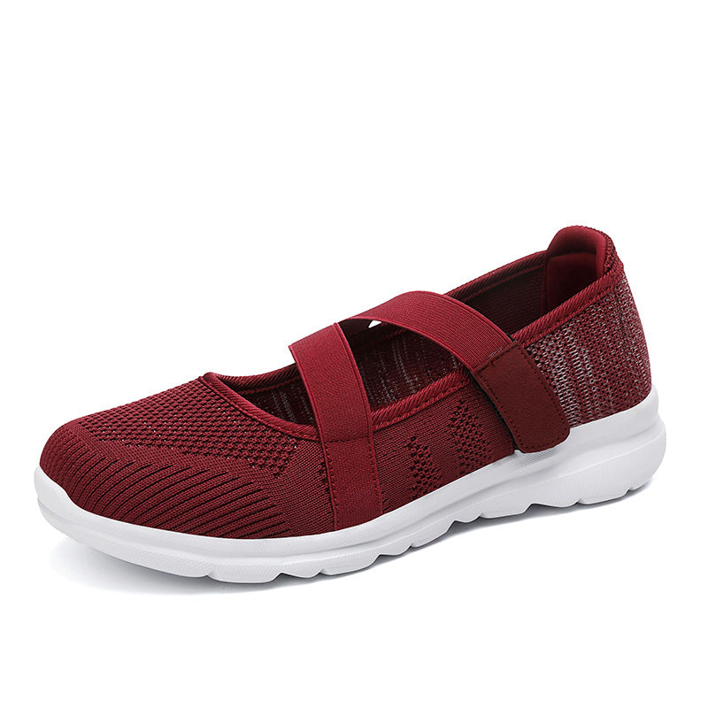 Women's breathable knitted ballerinas with adjustable Velcro closure and cushioning outsole Mune Fashion