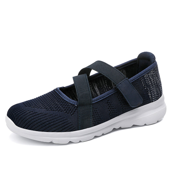 Women's breathable knitted ballerinas with adjustable Velcro closure and cushioning outsole Mune Fashion