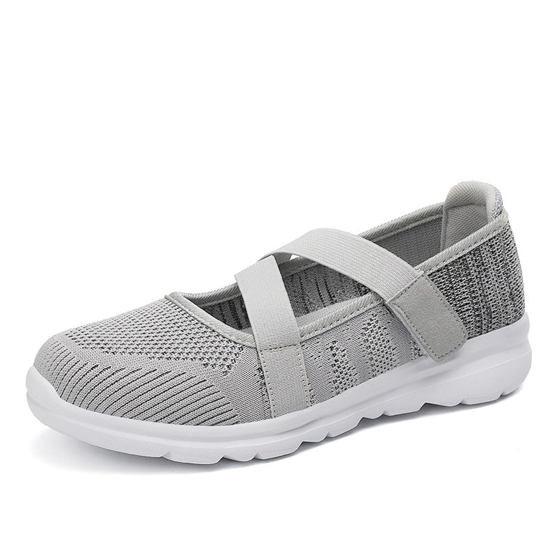 Women's breathable knitted ballerinas with adjustable Velcro closure and cushioning outsole Mune Fashion
