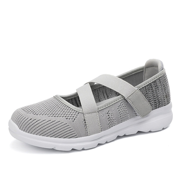 Women's breathable knitted ballerinas with adjustable Velcro closure and cushioning outsole Mune Fashion
