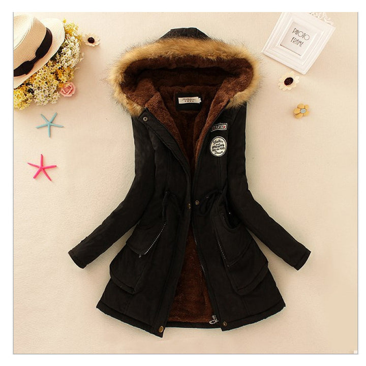 Women nan longer thermal parka with cuddly teddy inner lining, removable faux fur hood and drawstring waist Mune Fashion