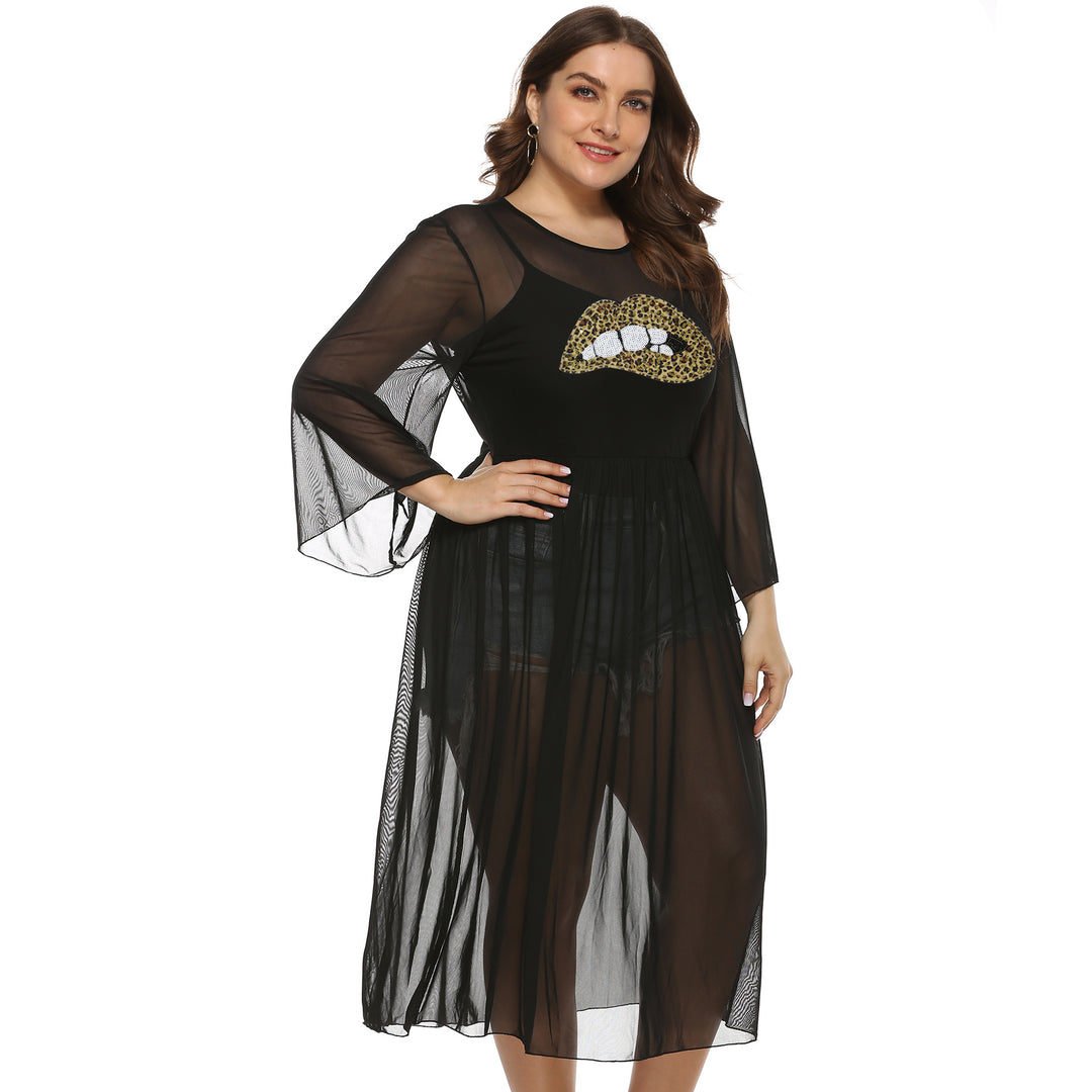 Women's transparent beach cover-up with animal motif Mune Fashion