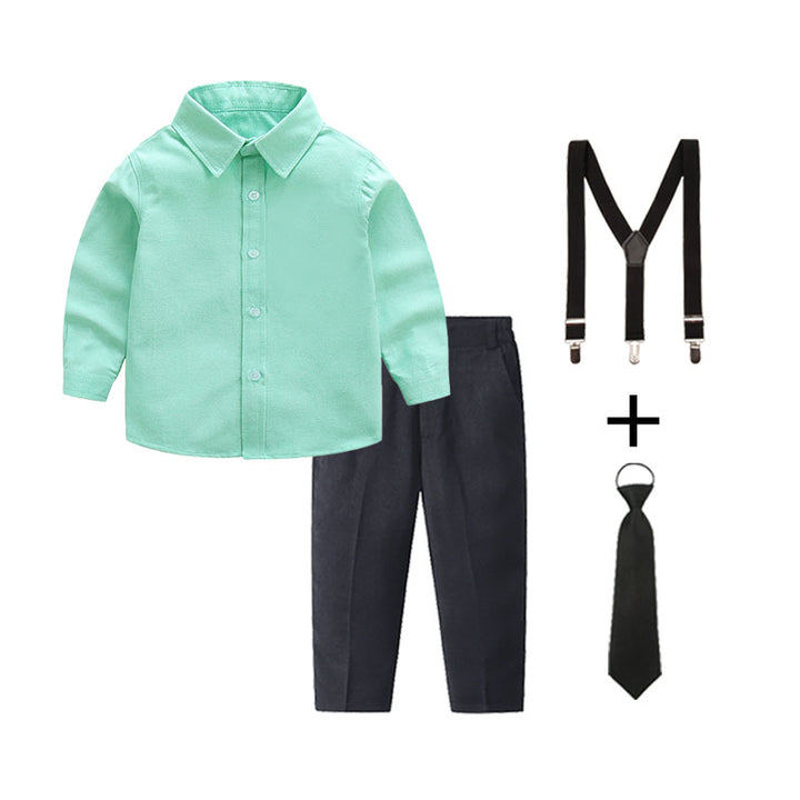 Women's elegant cotton shirt with stylish trousers and suspenders Mune Fashion